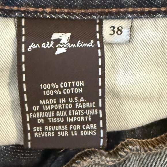 7 For All Mankind Jeans Men's 38 Dark Blue Wash Relaxed Baggy Fit - Picture 7 of 12